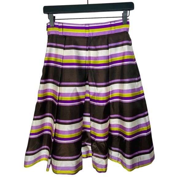 Kate Spade Skirt the Rules Silk Cream Striped A-Line Skirt 2 - Picture 6 of 11
